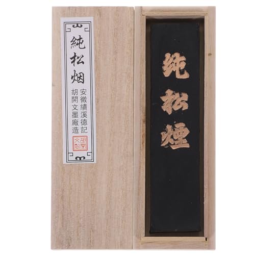 NUOBESTY 1 StüCk Rechteckiger Tintenstift Schwarzer Tintenstein FüR Traditionelle Chinesische Kalligraphie Tintenmalerei ZubehöR