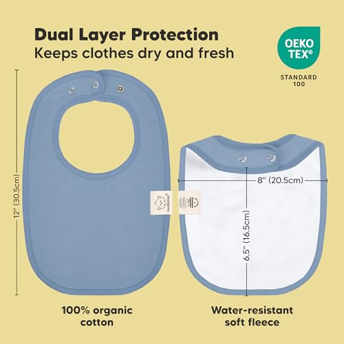 Image of 8-Pack Organic Baby Bibs for Boys, Girls - Soft Cotton Drooling and Teething Bibs for Baby Girl & Boy, Extra Absorbent, Easy To Clean & Put On for Toddler, Newborn, Infant 0-24 Months (Boho)