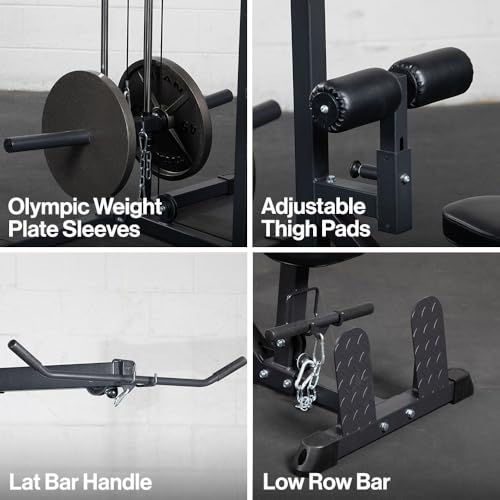 Image of Titan Fitness Plate-Loaded LAT Tower, Rated 400 LB, Specialty Upper Body Machine, LAT Pulldown and Low Row Cable Machine for Home Gym, Shoulder and Back Workout Equipment