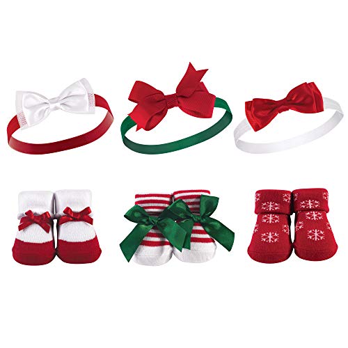 Image of Hudson Baby Girl's Headband and Socks Giftset