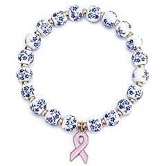 Blue and white with pink tie