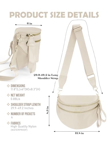 Pure Colour Spacious Bum Bag Beige