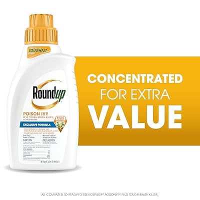 Roundup Poison Ivy Plus Tough Brush Killer2 Concentrate, Visible Results in Hours, 32 fl. oz.