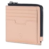 VON HEESEN Leder Kartenetui Geldbörse Herren & Damen Kreditkartenetui (Medium, Rose)