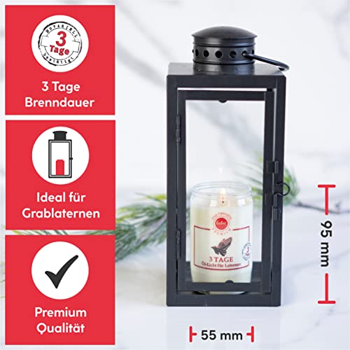 10er Set HOFER Premium Öl-Licht [weiß] 3 Tage Brenndauer | Trauerlicht für Grablaterne | Grablicht, Friedhofskerze
