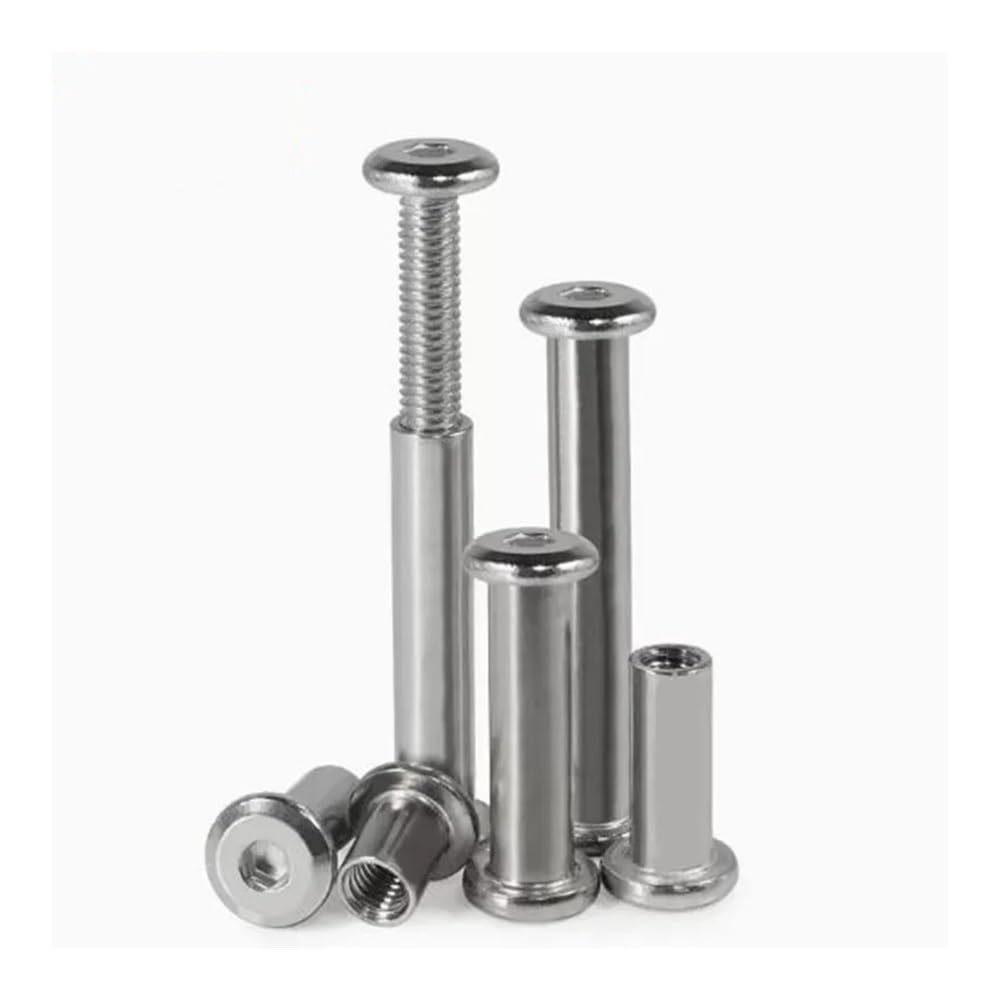 Viti Metalliche 2-10 pz M3 M4 M5 M6 M8 in Acciaio Inox 304 Esagono Incassato Mobili Stecca Vite Dado Combinazione Album Butt Conto Libro Chiodo(OD6(m5) x45mm 5pcs)