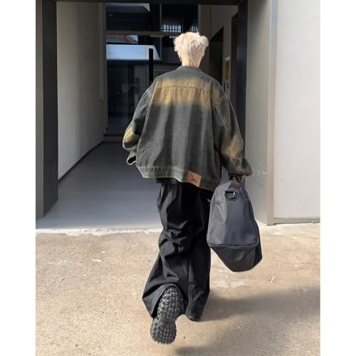 Vintage Denim Jacket for Women Oversized Jean Jacket Men Grunge Long Sleeve Cute Zip Up Y2K Coat Jacket Goth Clothes3