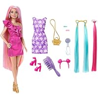 Barbie Totally Hair Muñeca con pelo extralargo de colores,