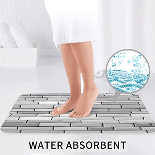 Badematte Badvorleger Set 3-TLG. Teppich, Grau, Illustration von Brick Wall Contemporary Art Print 3D Vision Odd Modern… – Bild 5