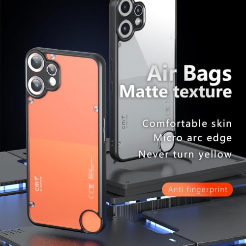 Image of Phone Case for CMF Phone 2 Pro, Matte PC + TPU Cover with Air Bags, Air Bag Corners, Anti-Fingerprint, Never Turns Yellow, Micro Arc Edge, Camera Protection, Black