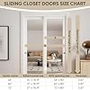 JUBEST 72" x 80" Mirror Closet Door, Preassembled One Side Mirror Door with Hardware Kit & Matching Fascia, Solid Wood Frame with Water-Proof PVC Surface, Easy to Install, White