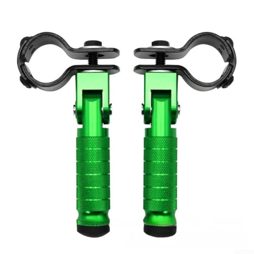 Repose-pieds moto vert pliable CNC avec fixations 8mm et 31-33mm
