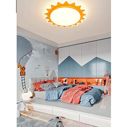 Joonolu 45W Led Energy-Saving Eye Protection Creative Sun Children's Room Flush Mount Ceiling Light Fixture, Three-Color Dimming Ceiling Lamp For Home Bedroom Living Room, Wall Switch Control Light So #TOP3