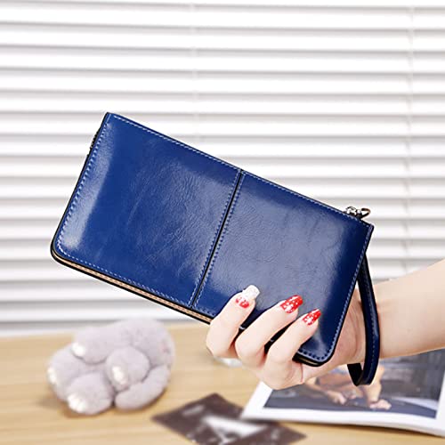 Women's Wallet Women's Wallet Vintage Oil Wax Leather Zipper Clutch3