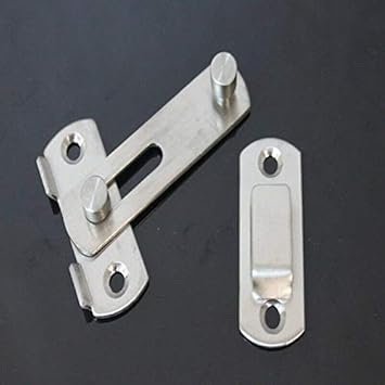 ELECTROPRIME 4X(Hasp Latch Metal Hasp Latch Lock Sliding Door Lock for Window Cabinet FiW6X7