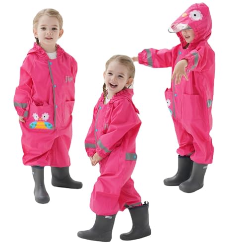 Genérico 2026 Impermeable Infantil con Estampado Animado Adorable y Detalles Reflectantes para niñas pequeñas Que disfrutan Juegos al Exterior Durante Toda Temporada (2-5 años)
