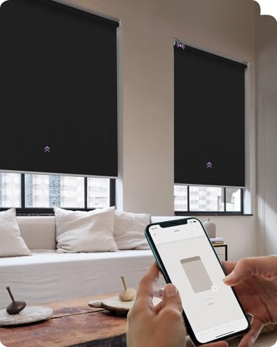 Persiana enrollable inteligente blackout 35"x72" negra