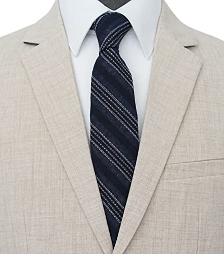 Image of BELLUNO Men's 2.5 inch Skinny Solid Cotton Linen Ties