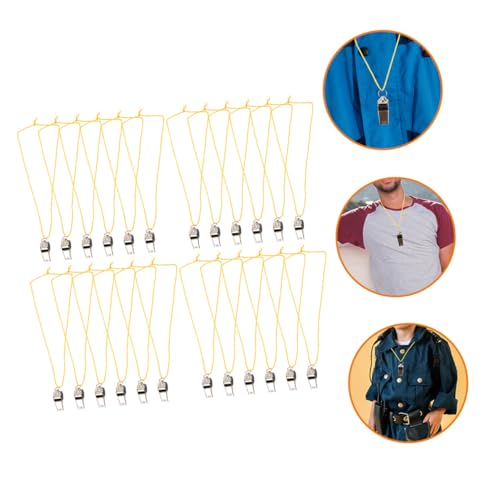24 Pitos de Entrenamiento de Acero Inoxidable con Cordón miniatura 7