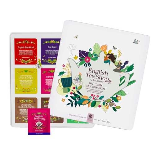 ETS - Tee-Kollektion Luxury Tea Collection in edler Metalldose, Tee Geschenk zu Weihnachten, Ostern, Geburtstag, BIO, 72 Teebeutel