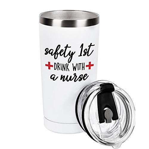 Nurse Gifts for Women, Safety 1st Drink with a Nurse Travel Tumbler, Gift
