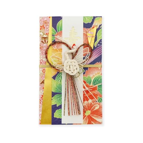 FRONTIA Envelopes de dinheiro japoneses tradicionais, peônia em fundo azul, envelopes decorativos ex