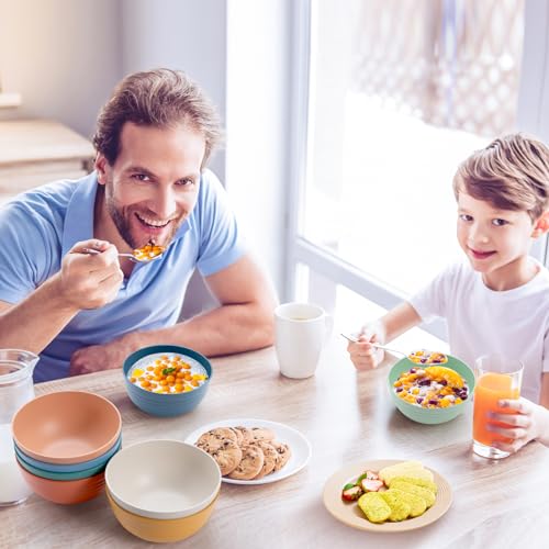 Dyserbuy Plastic Bowls, Unbreakable Cereal Bowls Set of 8, Lightweight Breakfast Bowl, Dishwasher & Microwave Safe, Reusable Bowl for Rice Noodle Soup Snack Salad Fruit - Image 2