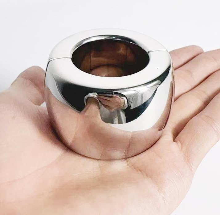 YILUQIFLY Edelstahl Ball Suspension Stretcher Scrotal Metall Penis Lock Edelstahl Plug Lock Ring männliche verzögerte Ejakulation Erektion Rückhaltespielzeug mit 3 Größen zur Auswahl (A2 40mm)