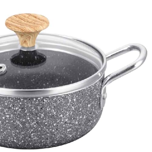 حلة طهي ناتشورال فورس بطلاء رخامي غير لاصق مع غطاء زجاجي من بارفيت، لون رمادي، مقاس 11.5 سم، Mspn-12