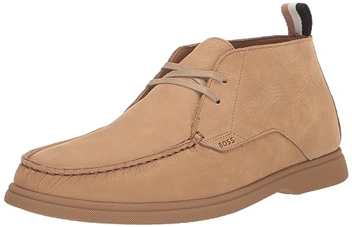 BOSS Men's Nubuck Leather Lace Up Desert Boot Hiking Shoe