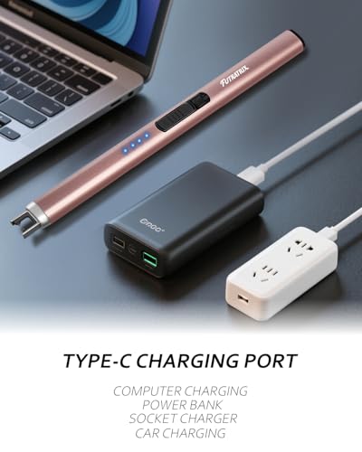 Encendedores eléctricos USB recargables 2 pack negro y dorado miniatura 5