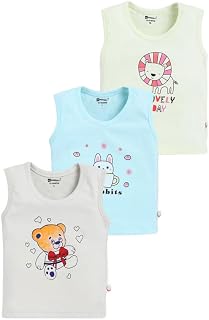 MOON KIDS Boys & Girls Vest (Multicolor, Pack of 3) | You May Receive Any Colour or Print| Price In India