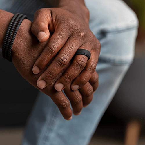Enso Rings Men’s Infinity Silicone Ring – Hypoallergenic Wedding Band for Men – Comfortable Band for Active Lifestyle – 9mm Wide, 2.25mm Thick2