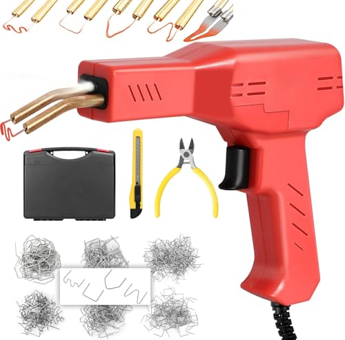 Soldador De Plasticos Con Grapas Calientes Hot-Stapler Para Reparar Plasticos, 4 Tipos De Grapas. Kit De Reparación De Plasticos Con 4 Tipos Grapas, 1 Espátula Reparación De Parachoques De Coche