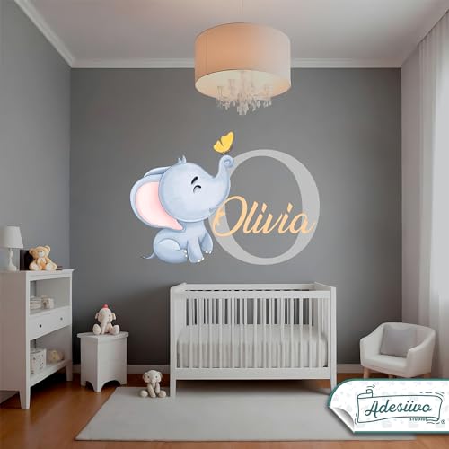 Vinilo Decorativo Elefante Personalizable con Nombre miniatura 6