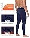 Blueleaf Mens Thermal Compression Pants Fleece Lined Athletic Running Tights Leggings Cold Weather Sports Base Layer Bottoms Winter Gear Navy M