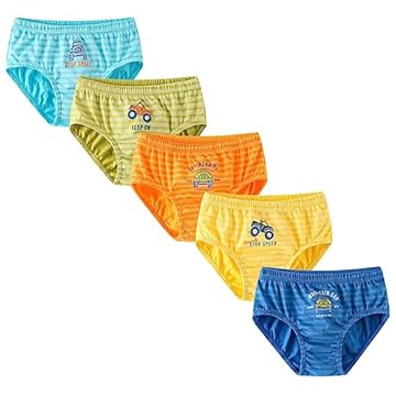Yealoo 5 Pezzi Mutande Slip Bambino Ragazzo Intimo in Cotone