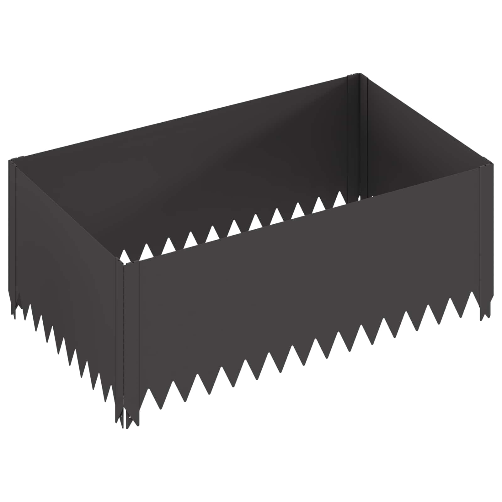 Bordure de pelouse en acier noir 100 x 60 x 35 cm