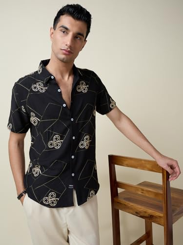Image of Thomas Scott Men Premium Embroidered Slim Fit Casual Shirt