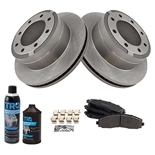 Image of TRQ Rear Brake Pad & Rotor Kit, with Chemical Kit Semi-Metallic Compatible with 2013-2019 Ford F-250 Super Duty F-350 Super Duty