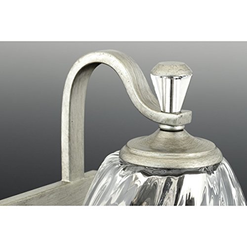 Progress Lighting Anjoux Collection 3-Light Clear Water Glass Luxe Bath Vanity Light Silver Ridge by Progress Lighting - Image 5