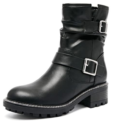 Bottines pour l'hiver et l'automne Ruiee style décontracté noir 39.5