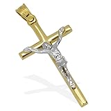 kreuz gold Diamantiert, Hochglanzpoliert - Gold Echtheitsstempel - Hersteller Stempel