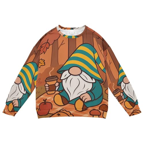 Wudan Autumn Gnome Picnic Big Girls Sweatshirt Hoodie Long Sleeve Tops Clothing Shirts