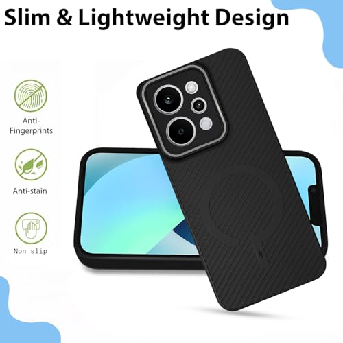 Image of LIRAMARK Rugged Carbon Fibre TPU Armor Silicone Back Cover Case for Realme P4 Power 5G