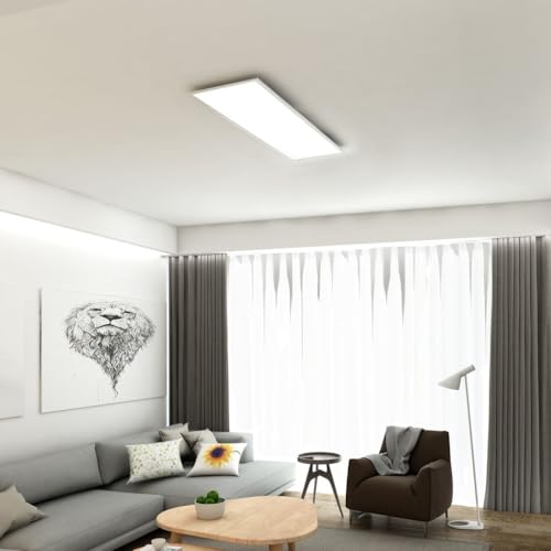 Miniatura 4 de Briloner Lámpara De Techo Led, Panel Led Regulable, Control De Temperatura De Color, Incluye Mando A Distancia, 24 W, 2600 Lúmenes, Blanca, 1000x250x60 Mm Lxwxh