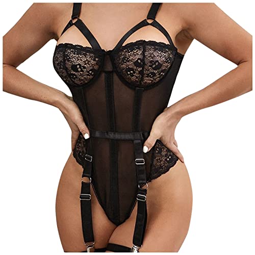 Porte-jarretelles femme lanières et sous-vêtements séduisants demi-bonnet