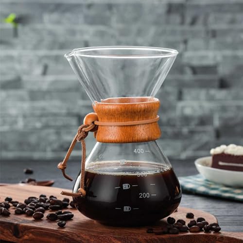 Cafetera de vidrio de borosilicato elaborada a mano de 400 ml 3