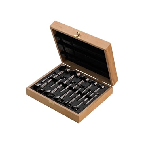 Image of Fisch Wave Cutter Forstner Drill Bit Box Set, 16-Piece Pro Grade Woodworking, Cabinet Markers 3.6X Faster Cutting Tool Set Smooth, Splinter-Free Cutting, Forged Steel, Austria, (1/4" - 2-1/8")