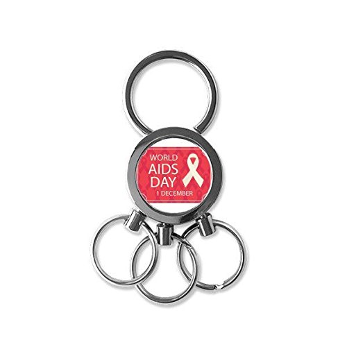 Porte-clés Ruban Rouge SIDA en métal, idée cadeau solidaire créative